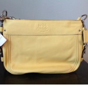 Coach leather Zoe Hobo yellow slightly used F12671